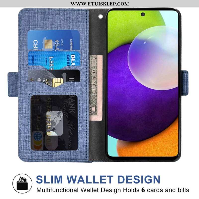 Etui Folio do Samsung Galaxy A53 5G Dżinsy Z Obrotowym Uchwytem Na Karty